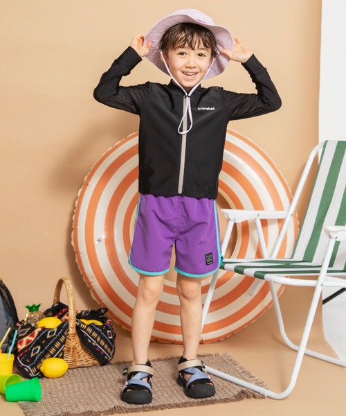 BRANSHES(ブランシェス)の「【水着 / SWIM】長袖ラッシュガード(ラッシュガード・キッズ・ブラック/ライトグリーン・110/100/90/120/150/130/140)」の12枚目の写真