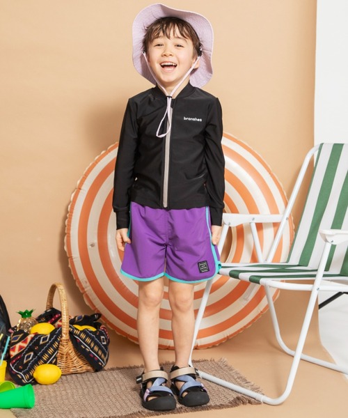 BRANSHES(ブランシェス)の「【水着 / SWIM】長袖ラッシュガード(ラッシュガード・キッズ・ブラック/ライトグリーン・110/100/90/120/150/130/140)」の13枚目の写真