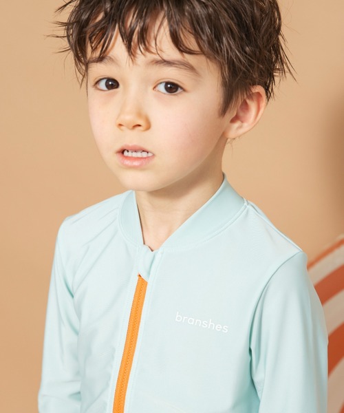 BRANSHES(ブランシェス)の「【水着 / SWIM】長袖ラッシュガード(ラッシュガード・キッズ・ブラック/ライトグリーン・110/100/90/120/150/130/140)」の19枚目の写真