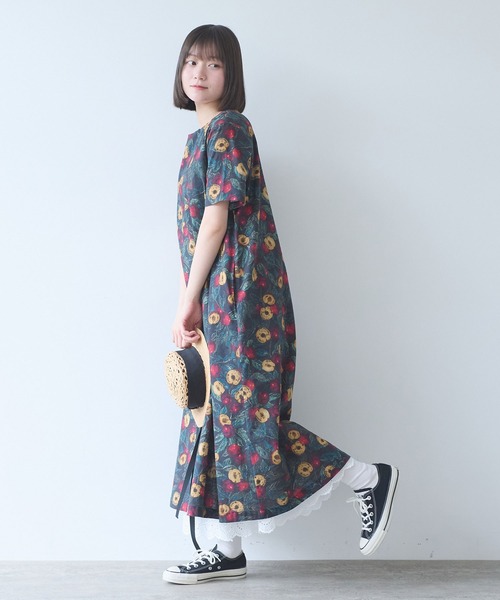 bulle de savon(ビュルデサボン)の「すももプリント ワンピース(ワンピース・レディース・ブラック・FREE)」の10枚目の写真