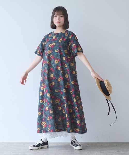 bulle de savon(ビュルデサボン)の「すももプリント ワンピース(ワンピース・レディース・ブラック・FREE)」の3枚目の写真