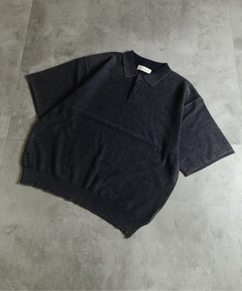 many men many mind（メニーメンメニーマインド）の「MANYMENMANYMINDS / スノーウォッシュニットポロシャツ（ニット/セーター・メンズ・ベージュ/ネイビー/ブラック・LARGE/X-LARGE/MEDIUM）」の3枚目の写真