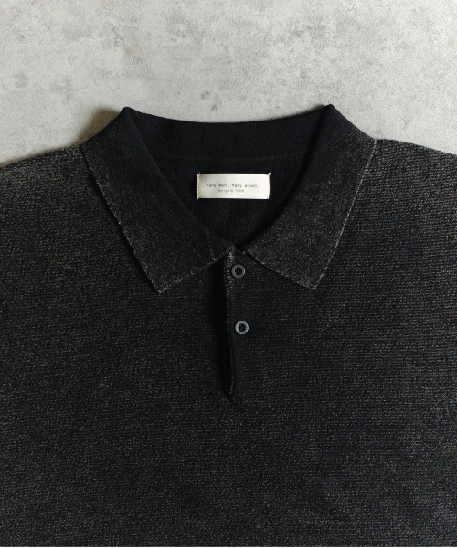 many men many mind（メニーメンメニーマインド）の「MANYMENMANYMINDS / スノーウォッシュニットポロシャツ（ニット/セーター・メンズ・ベージュ/ネイビー/ブラック・LARGE/X-LARGE/MEDIUM）」の6枚目の写真
