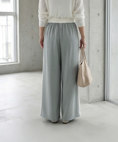 STYLE DELI（スタイルデリ）の「ドロスト裾サイドラインパンツ（その他パンツ・レディース・ブルーグレー・FREE）」の4枚目の写真
