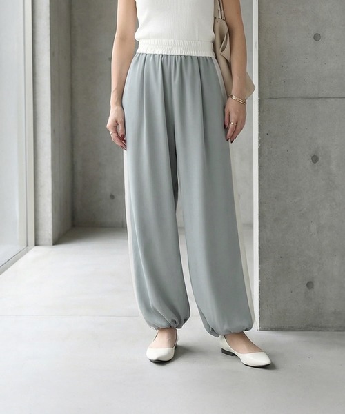 STYLE DELI（スタイルデリ）の「ドロスト裾サイドラインパンツ（その他パンツ・レディース・ブルーグレー・FREE）」の6枚目の写真
