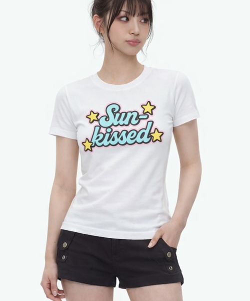 GRAVER（グレーバー）の「[ウーマン]サンキスドスリム半袖Tシャツ_2カラー（Tシャツ/カットソー・レディース・ホワイト/ブラック・ONE SIZE）」の6枚目の写真