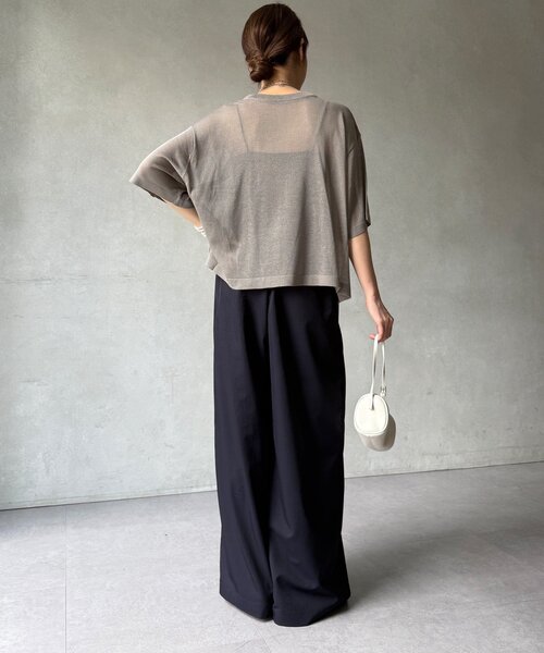 DouDou(ドゥドゥ)の「【WEB限定】プリントシアーニットプルオーバー(Tシャツ/カットソー・レディース・ネイビー/グレー/オフホワイト・FREE)」の17枚目の写真