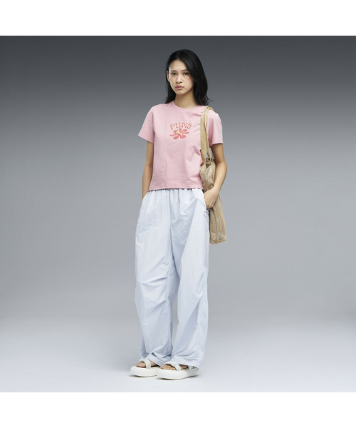 PUMA(プーマ)の「PUMA プーマ ウィメンズ ムーズイン ネイチャー 半袖 Tシャツ(Tシャツ/カットソー・レディース・ベビーピンク/ホワイト・SMALL/MEDIUM/LARGE/X-LARGE)」の9枚目の写真