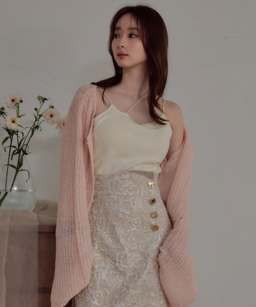 mideal(マイディール)の「cross design camisole / クロスデザインキャミソール(キャミソール・レディース・ダークブラウン/アイボリー/ブラック・FREE)」の17枚目の写真