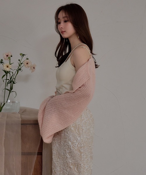 mideal(マイディール)の「cross design camisole / クロスデザインキャミソール(キャミソール・レディース・ダークブラウン/アイボリー/ブラック・FREE)」の18枚目の写真