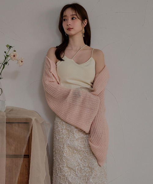 mideal(マイディール)の「cross design camisole / クロスデザインキャミソール(キャミソール・レディース・ダークブラウン/アイボリー/ブラック・FREE)」の15枚目の写真