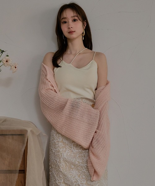 mideal(マイディール)の「cross design camisole / クロスデザインキャミソール(キャミソール・レディース・ダークブラウン/アイボリー/ブラック・FREE)」の16枚目の写真
