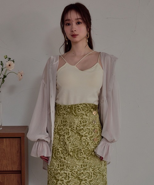 mideal(マイディール)の「cross design camisole / クロスデザインキャミソール(キャミソール・レディース・ダークブラウン/アイボリー/ブラック・FREE)」の21枚目の写真