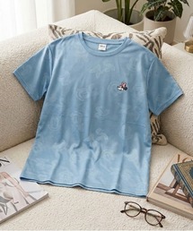【DISNEY/ディズニー】胸ワンポイントキャラクター総柄DRYメッシュ半袖Tシャツ(吸水速乾)
