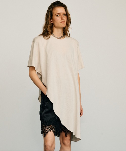 PRANK PROJECT(プランクプロジェクト)の「【2026Summer Pre-Order】ショルダーパッドアシメケープTシャツ / Shoulder Pad Asymmetrical Cape T-Shirt(Tシャツ/カットソー・レディース・グレー/ブラック/アイボリー・FREE)」の2枚目の写真