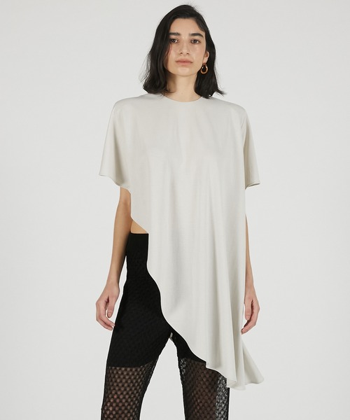 PRANK PROJECT(プランクプロジェクト)の「【2026Summer Pre-Order】ショルダーパッドアシメケープTシャツ / Shoulder Pad Asymmetrical Cape T-Shirt(Tシャツ/カットソー・レディース・グレー/ブラック/アイボリー・FREE)」の7枚目の写真