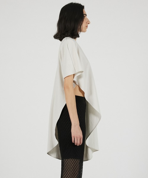 PRANK PROJECT(プランクプロジェクト)の「【2026Summer Pre-Order】ショルダーパッドアシメケープTシャツ / Shoulder Pad Asymmetrical Cape T-Shirt(Tシャツ/カットソー・レディース・グレー/ブラック/アイボリー・FREE)」の10枚目の写真