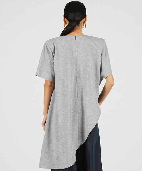 PRANK PROJECT(プランクプロジェクト)の「【2026Summer Pre-Order】ショルダーパッドアシメケープTシャツ / Shoulder Pad Asymmetrical Cape T-Shirt(Tシャツ/カットソー・レディース・グレー/ブラック/アイボリー・FREE)」の14枚目の写真