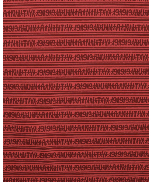 999HUMANITY(999ヒューマニティ)の「ヒューマンストライプハーフTシャツ(レッド)(Tシャツ/カットソー・レディース・その他・1(S)/2(M)/3(L))」の5枚目の写真