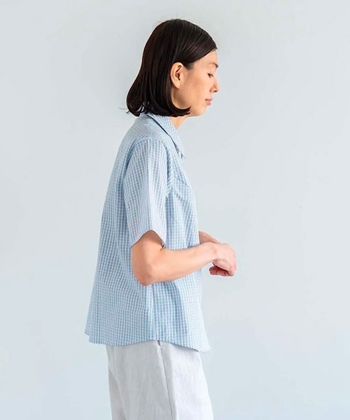 sept septieme(セットセッティエーム)の「コットンタイプライターチェックシャツ(シャツ/ブラウス・レディース・サックスブルー・MEDIUM)」の5枚目の写真