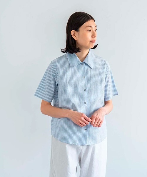 sept septieme(セットセッティエーム)の「コットンタイプライターチェックシャツ(シャツ/ブラウス・レディース・サックスブルー・MEDIUM)」の10枚目の写真