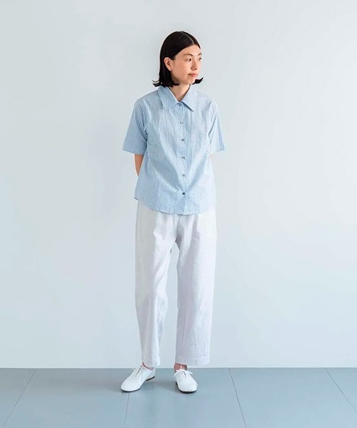sept septieme(セットセッティエーム)の「コットンタイプライターチェックシャツ(シャツ/ブラウス・レディース・サックスブルー・MEDIUM)」の11枚目の写真