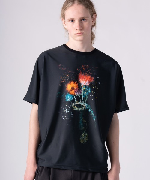 rehacer（レアセル）の「rehacer : × everglouu Light Trace  Dolman Cutsew / ライト トレース ドルマン カットソー（Tシャツ/カットソー・メンズ・ブラック・SMALL/MEDIUM/LARGE/X-LARGE）」の2枚目の写真