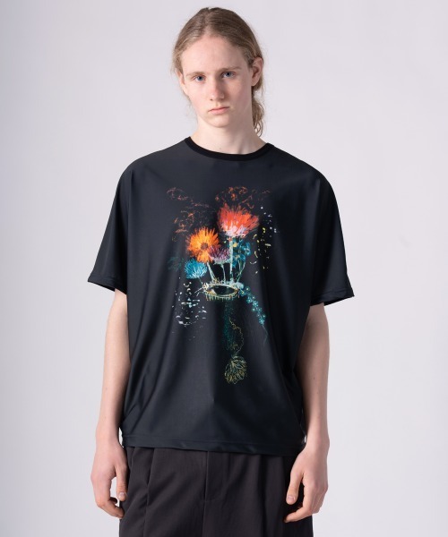 rehacer（レアセル）の「rehacer : × everglouu Light Trace  Dolman Cutsew / ライト トレース ドルマン カットソー（Tシャツ/カットソー・メンズ・ブラック・SMALL/MEDIUM/LARGE/X-LARGE）」の3枚目の写真
