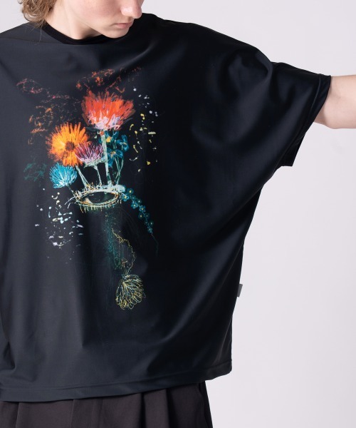 rehacer（レアセル）の「rehacer : × everglouu Light Trace  Dolman Cutsew / ライト トレース ドルマン カットソー（Tシャツ/カットソー・メンズ・ブラック・SMALL/MEDIUM/LARGE/X-LARGE）」の4枚目の写真