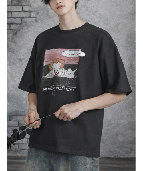 neos（ネオス）の「【neos】PENNY WISE ペニーワイズ it ヴィンテージライク ルーズシルエット ハーフスリーブ プリント Tシャツ メンズ レディース ユニセックス（Tシャツ/カットソー・メンズ・ホワイト系1/ホワイト系2/ブラック系2/ブラック系1・MEDIUM/LARGE/X-LARGE）」の9枚目の写真