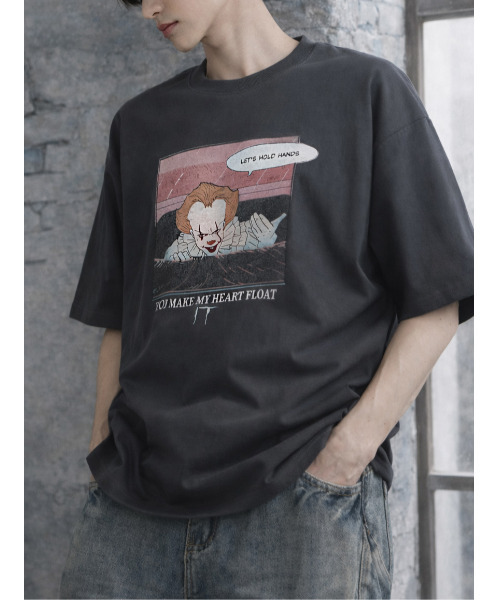 neos（ネオス）の「【neos】PENNY WISE ペニーワイズ it ヴィンテージライク ルーズシルエット ハーフスリーブ プリント Tシャツ メンズ レディース ユニセックス（Tシャツ/カットソー・メンズ・ホワイト系1/ホワイト系2/ブラック系2/ブラック系1・MEDIUM/LARGE/X-LARGE）」の6枚目の写真