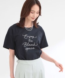 【接触冷感】ラインアート刺繍Tシャツ