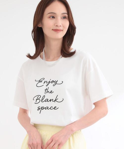 Reflect(リフレクト)の「【接触冷感】ラインアート刺繍Tシャツ(Tシャツ/カットソー・レディース・ホワイト系1/ホワイト系その他/ネイビー系・00)」の9枚目の写真