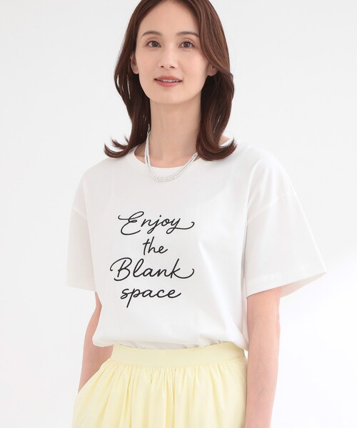 Reflect(リフレクト)の「【接触冷感】ラインアート刺繍Tシャツ(Tシャツ/カットソー・レディース・ホワイト系1/ホワイト系その他/ネイビー系・00)」の10枚目の写真