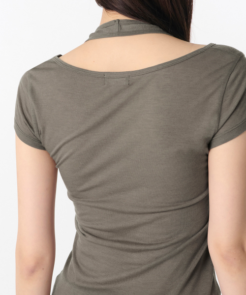 MUSINSA STANDARD WOMAN（ムシンサスタンダードウーマン）の「ウィメンズウールテンセルホルターレイヤードTシャツ[トープ]（Tシャツ/カットソー・レディース・その他・SMALL/MEDIUM/LARGE/X-SMALL）」の16枚目の写真