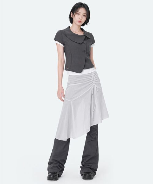 Miseki SEOUL(ミセキソウル)の「Diagonal strap bootcut pants CHARCOAL(その他パンツ・レディース・その他・1/2/3)」の7枚目の写真