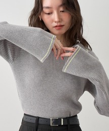 NOGLE（ノグル）の「【NOGLE ノグル】襟付きラインフレアリブニット（ニット/セーター）」