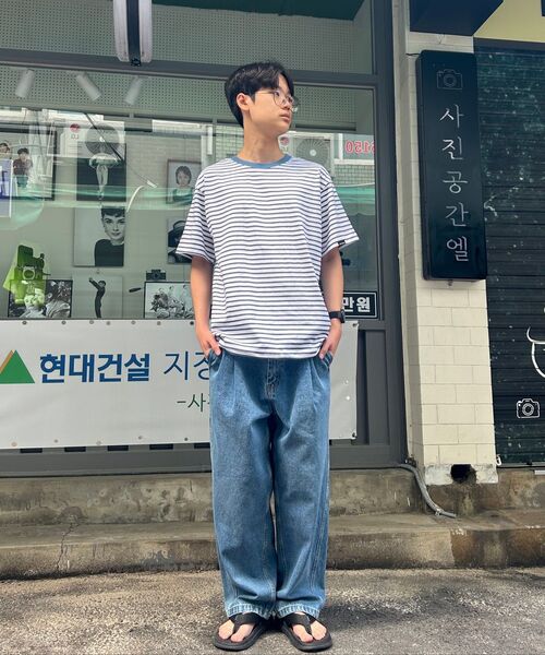 GOSTREET(ゴーストリート)の「ストライプ半袖Tシャツホワイト(Tシャツ/カットソー・メンズ・ホワイト・MEDIUM/LARGE)」の4枚目の写真
