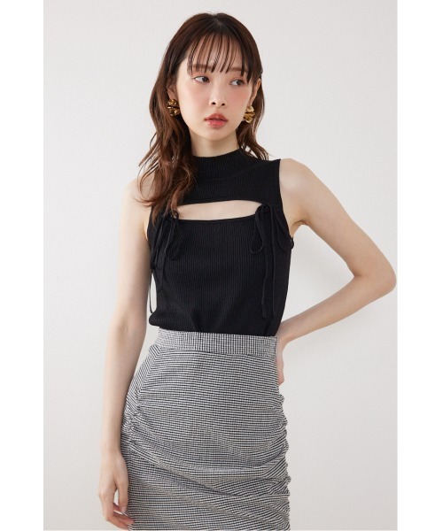 rienda(リエンダ)の「ウォッシャブルリボントップス 春服 夏服(ニット/セーター・レディース・ブラック/ベージュ/ホワイト・FREE)」の13枚目の写真