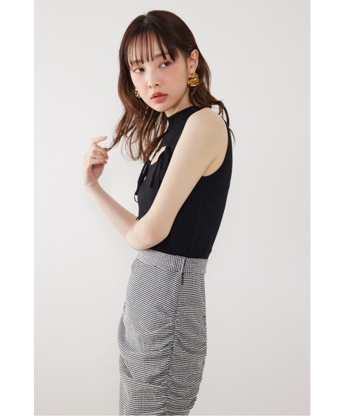 rienda(リエンダ)の「ウォッシャブルリボントップス 春服 夏服(ニット/セーター・レディース・ブラック/ベージュ/ホワイト・FREE)」の14枚目の写真