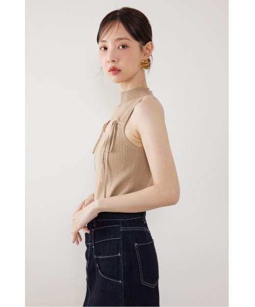 rienda(リエンダ)の「ウォッシャブルリボントップス 春服 夏服(ニット/セーター・レディース・ブラック/ベージュ/ホワイト・FREE)」の20枚目の写真
