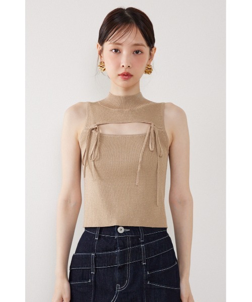 rienda(リエンダ)の「ウォッシャブルリボントップス 春服 夏服(ニット/セーター・レディース・ブラック/ベージュ/ホワイト・FREE)」の22枚目の写真
