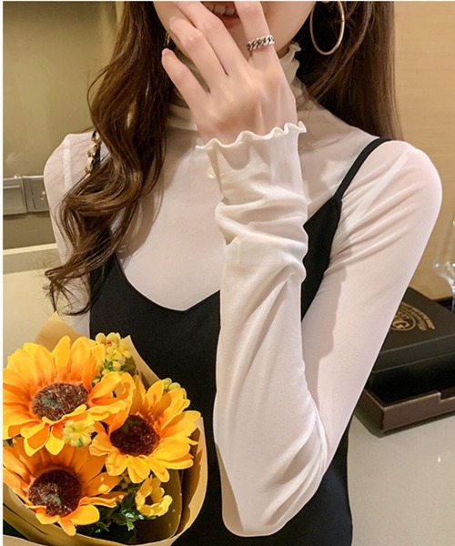 LUGG NAGG(ラグナグ)の「【456841】メロウシースルートップス(RZ)(Tシャツ/カットソー・レディース・ホワイト/ピンク/ブラック/パープル/グレー・FREE)」の9枚目の写真