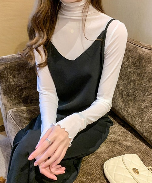 LUGG NAGG(ラグナグ)の「【456841】メロウシースルートップス(RZ)(Tシャツ/カットソー・レディース・ホワイト/ピンク/ブラック/パープル/グレー・FREE)」の10枚目の写真