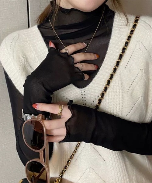 LUGG NAGG(ラグナグ)の「【456841】メロウシースルートップス(RZ)(Tシャツ/カットソー・レディース・ホワイト/ピンク/ブラック/パープル/グレー・FREE)」の13枚目の写真