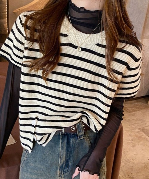 LUGG NAGG(ラグナグ)の「【456841】メロウシースルートップス(RZ)(Tシャツ/カットソー・レディース・ホワイト/ピンク/ブラック/パープル/グレー・FREE)」の14枚目の写真