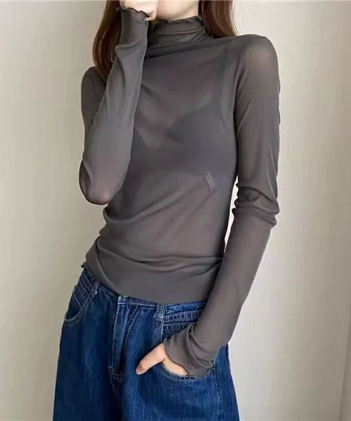 LUGG NAGG(ラグナグ)の「【456841】メロウシースルートップス(RZ)(Tシャツ/カットソー・レディース・ホワイト/ピンク/ブラック/パープル/グレー・FREE)」の15枚目の写真
