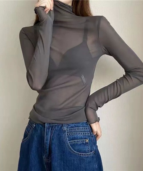 LUGG NAGG(ラグナグ)の「【456841】メロウシースルートップス(RZ)(Tシャツ/カットソー・レディース・ホワイト/ピンク/ブラック/パープル/グレー・FREE)」の16枚目の写真