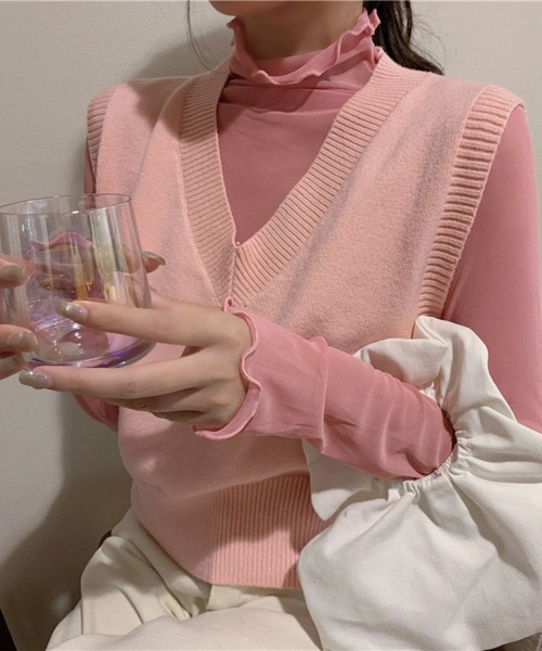 LUGG NAGG(ラグナグ)の「【456841】メロウシースルートップス(RZ)(Tシャツ/カットソー・レディース・ホワイト/ピンク/ブラック/パープル/グレー・FREE)」の18枚目の写真