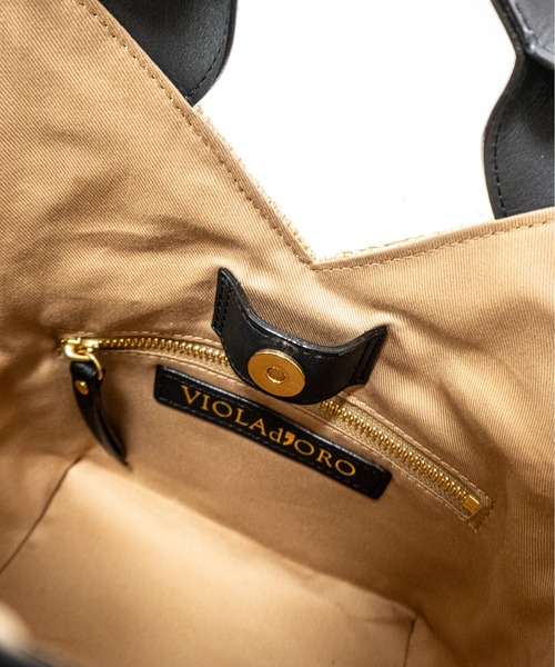 VIOLAd'ORO（ヴィオラドーロ）の「【VIOLAd'ORO/ヴィオラドーロ】アバカ × レザーハンドル メッシュ ハンドバッグ　かごバッグ（かごバッグ・レディース・ナチュラル・FREE）」の10枚目の写真